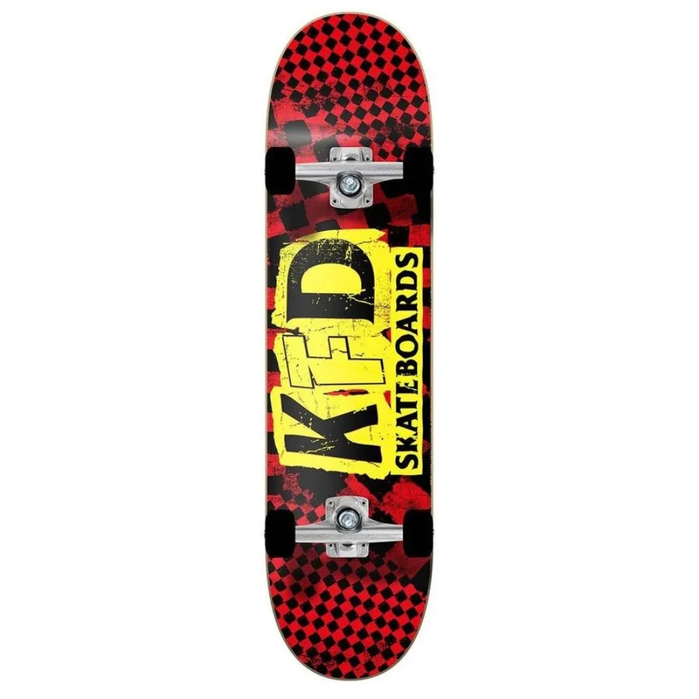 KFD Complete Skateboard - Checkers Ransome - Red - 7.5