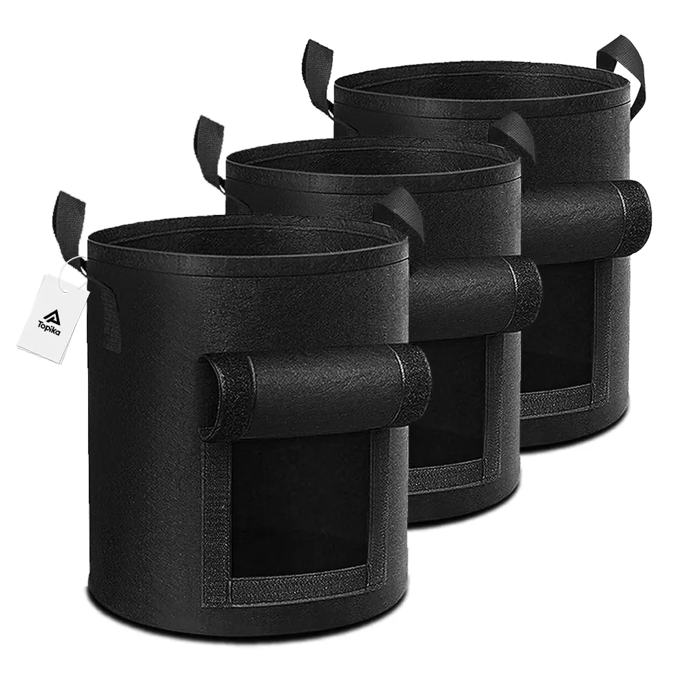 Topika 3 Pieces 10 Gallon 38L Grow Bags for Vegetables Garden Planting Pots