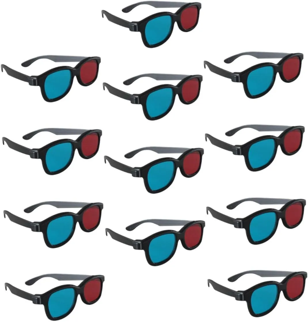 20pcs Red Blue Lens Glasses Stereoscopic Movie Glasses for Boys and Girls