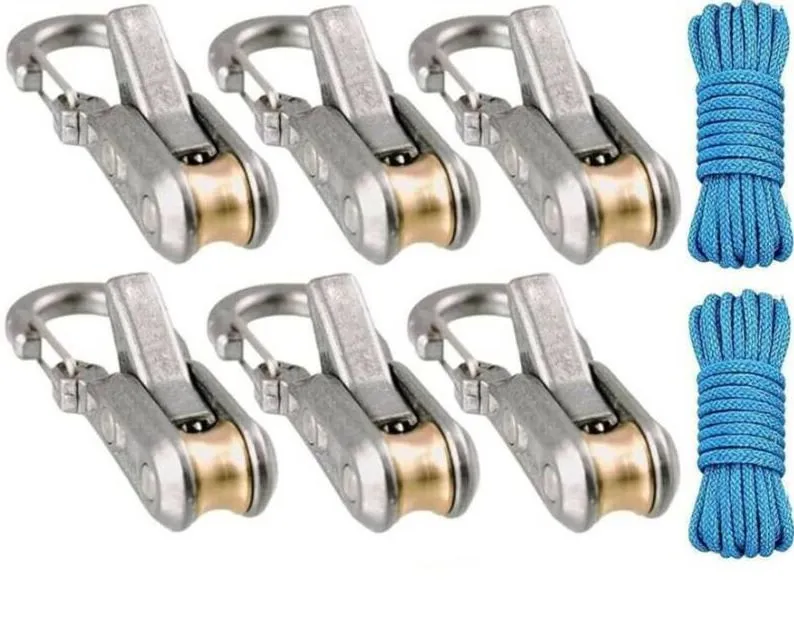 6 Pack Rope Tie Downs with Roller Tensioner Buckles