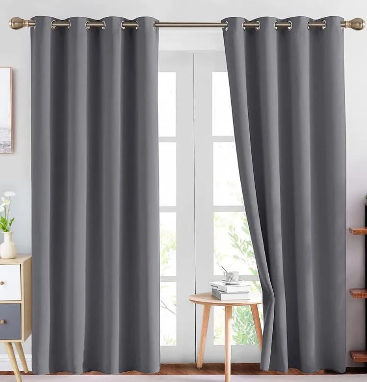 NANWEI 2-Pack Blackout Eyelet Curtains