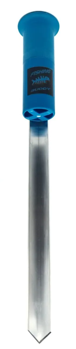 Fishing Buddy Aluminium Single Fishing Rod Stand Sand Spike - 50cm - Blue