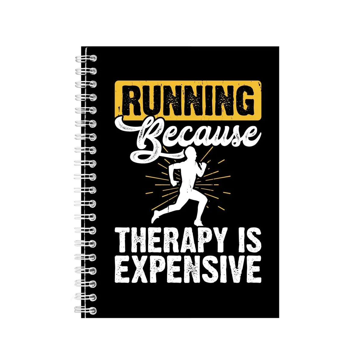 Therapy A5 Notebook Spiral Lined Running Graphic Saying Notepad Present 178
