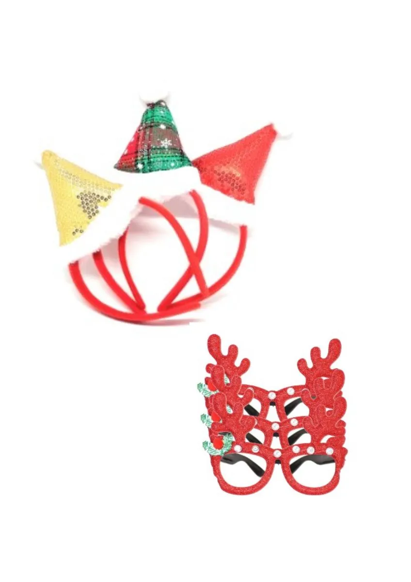 Christmas Party Hats & Glasses