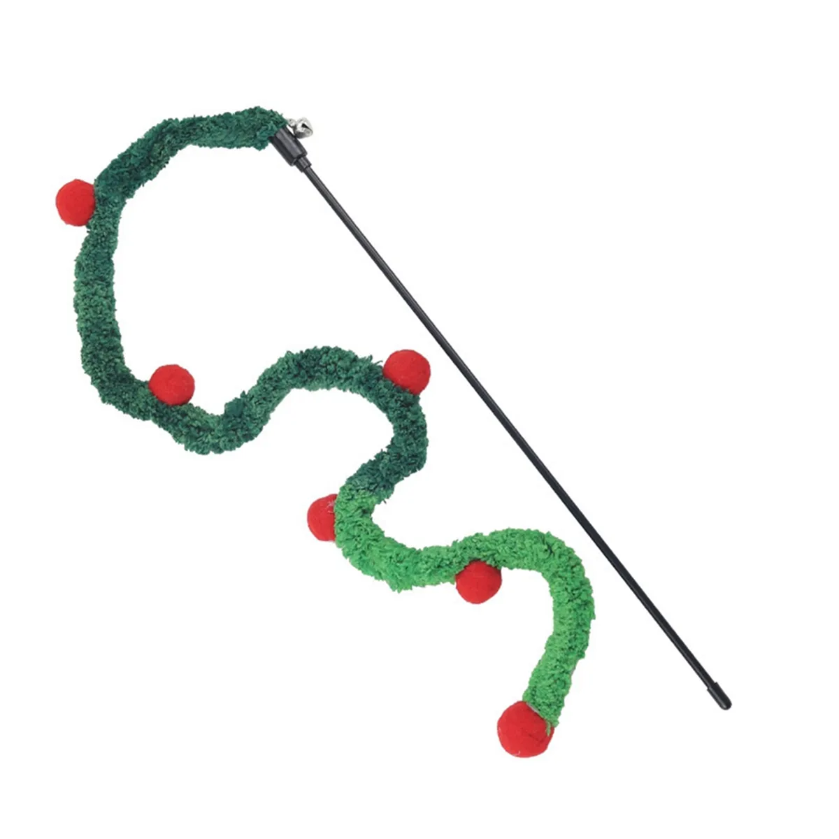 5 Pieces Cat Toys Feather Cat Teaser Wand Cat Interactive Toys Green