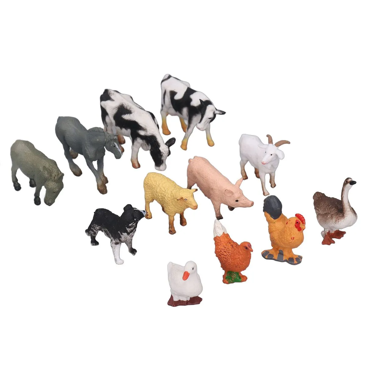 Farm Animals Figures Toy Solid Plastic Poultry Playset for Children