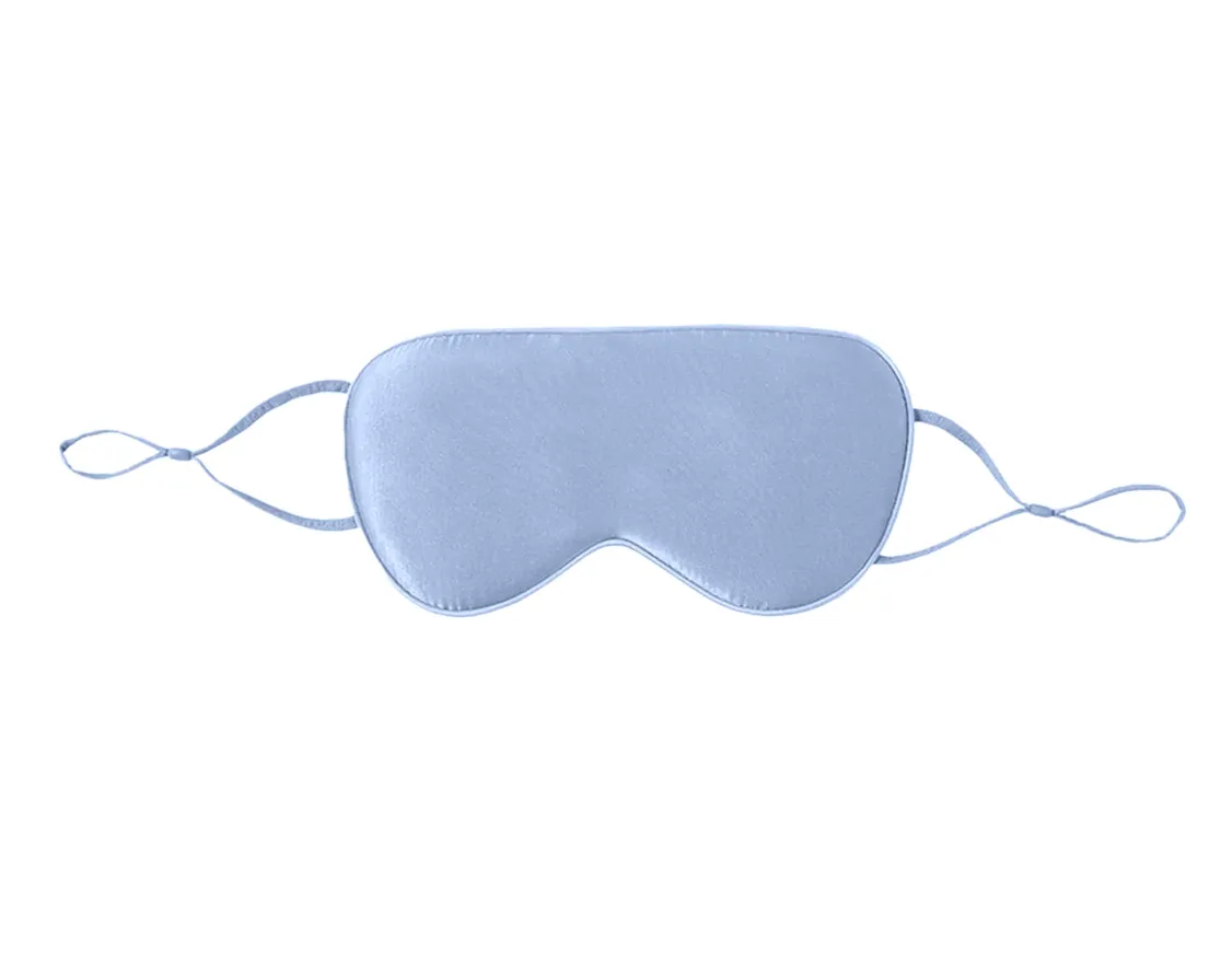 Sleep Mask for Side Sleepers, Soft Silk Eye Mask with Adjustable Strap - Blue