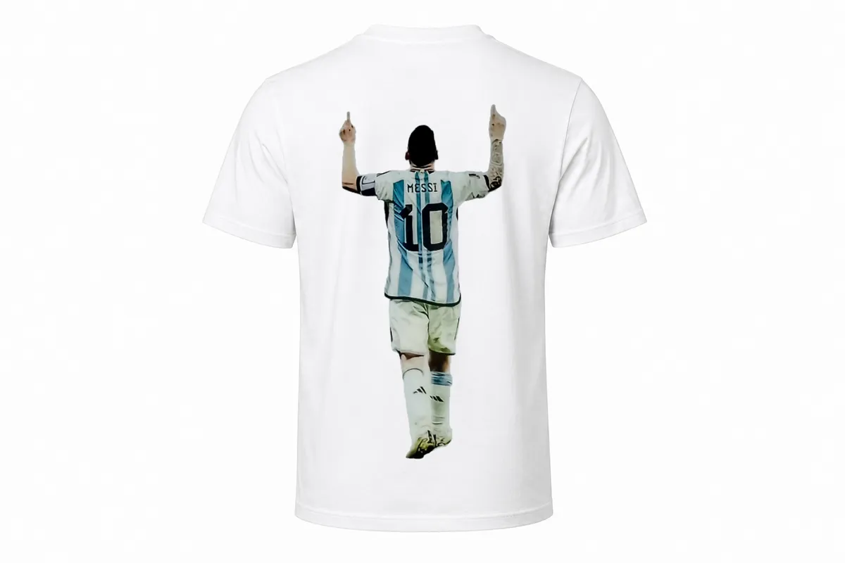 Lionel Messi Argentina No.10 Victory Graphic T-Shirt White Fan Tee