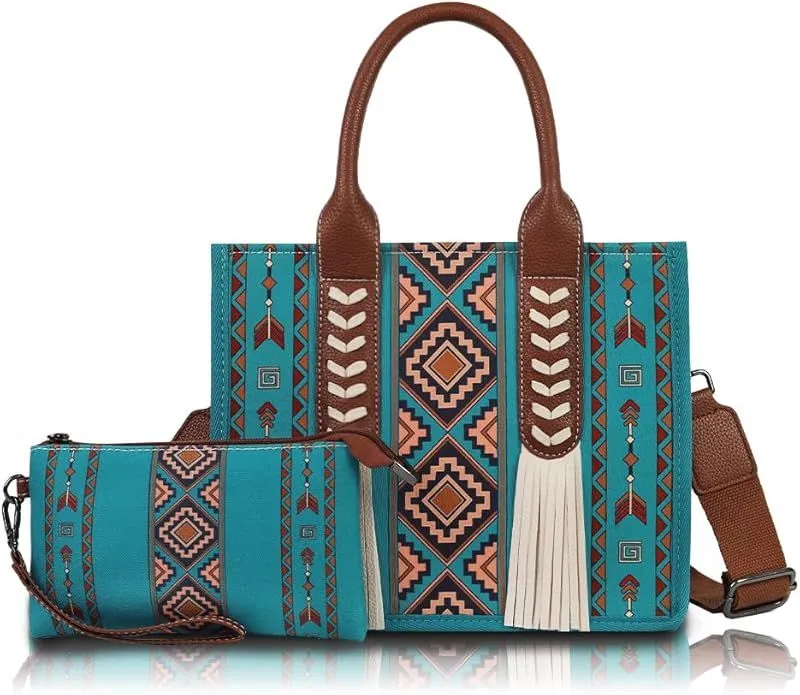 Women Tote Bag, Canvas Purses, Boho Handbags with Ajustable Shoulder Strap