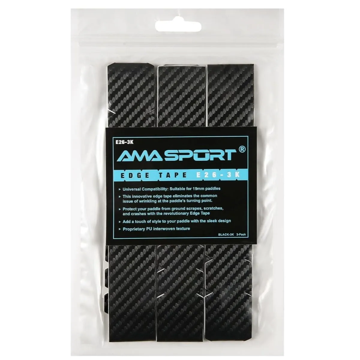26mm Pickleball Paddle Protection Tape, Pickleball Edge Guard Tape - Black