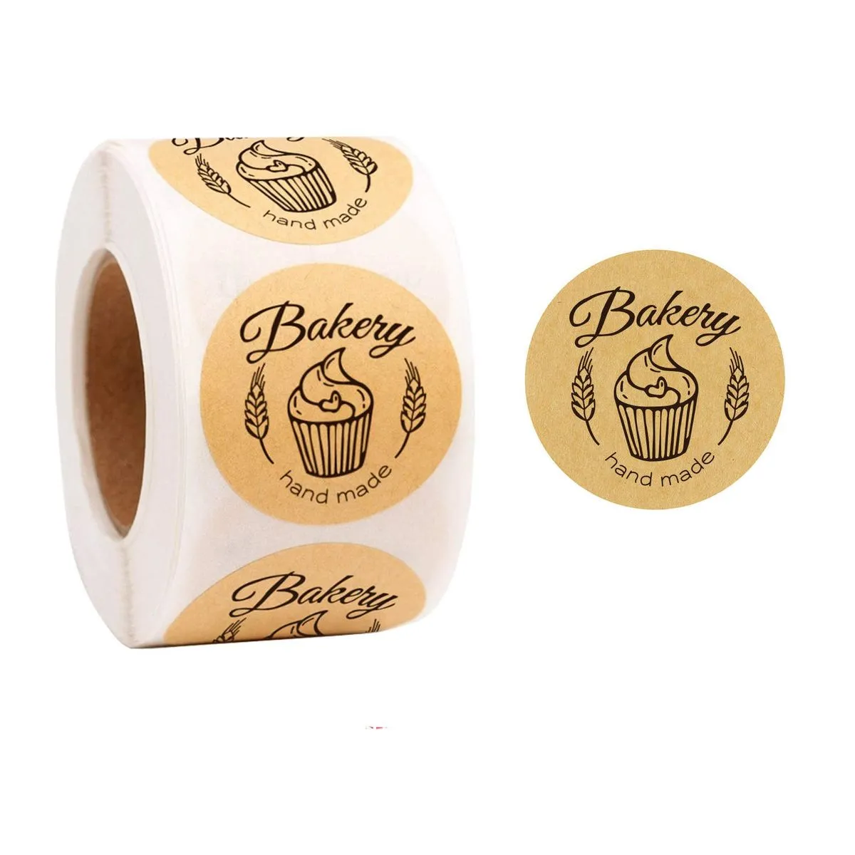 Kraft Bakery hand made Business stickers florist gift 500 pieces