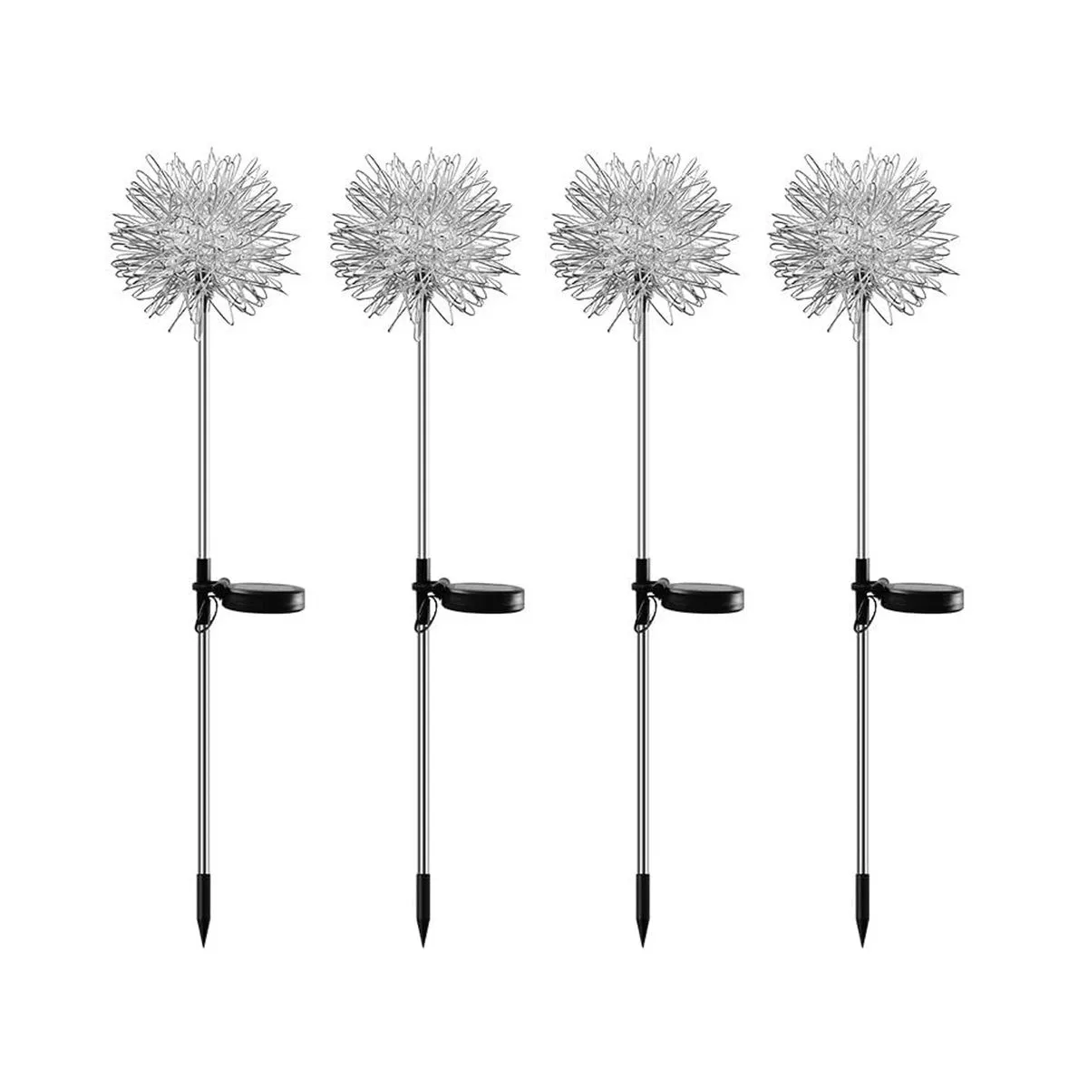 4 Pieces Solar Dandelion Flowers Lawn Light Garden Light