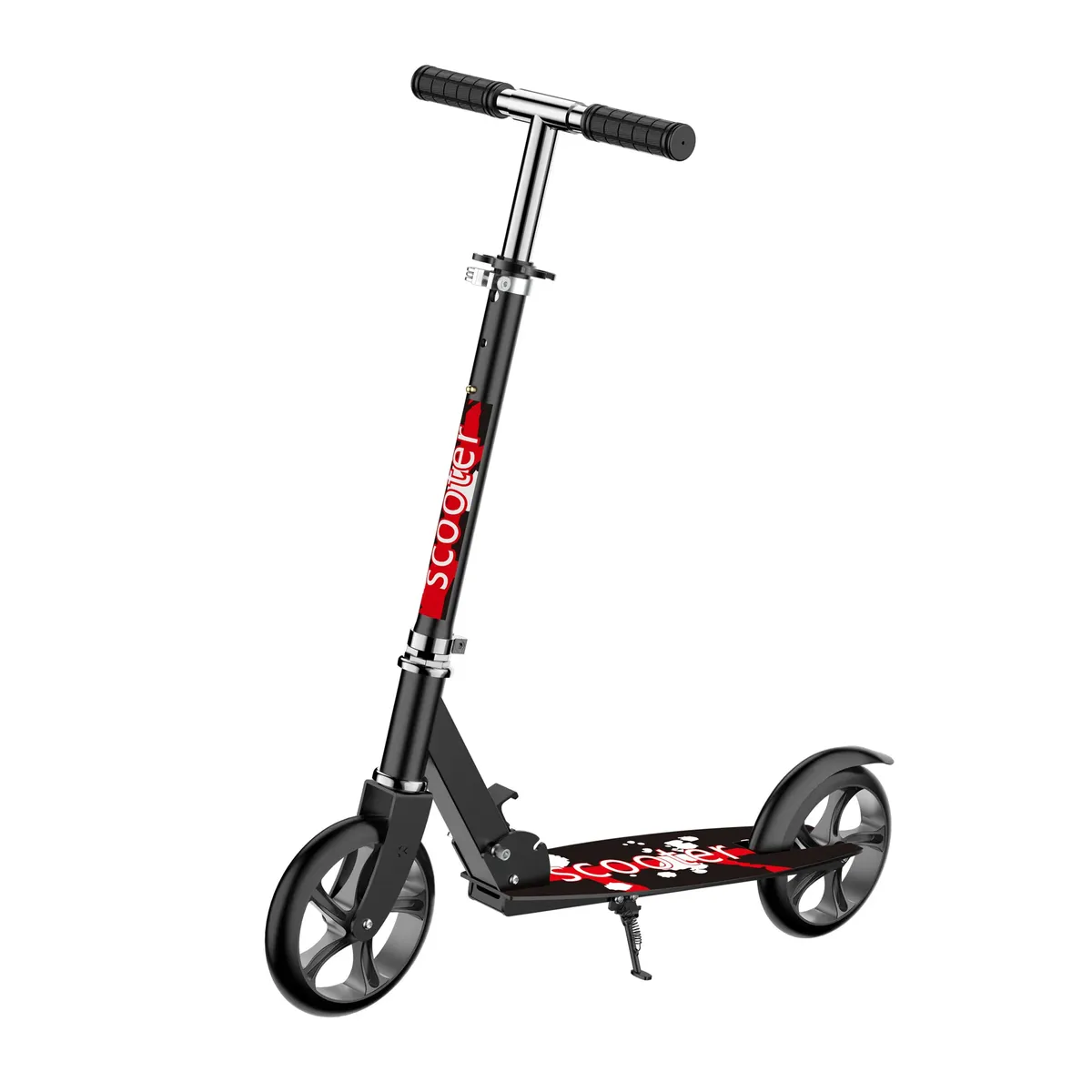 Foldable Adults and Kids Scooter 3 Height Adjustable Scooter - Black