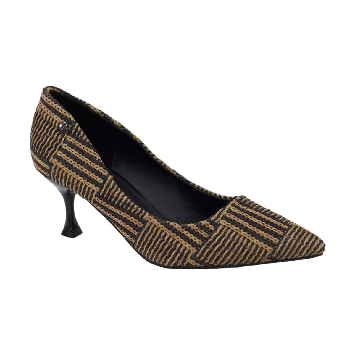 LaMara Paris Merge 6.5cm Heel Knitted Pointy Multi-coloured Court Black