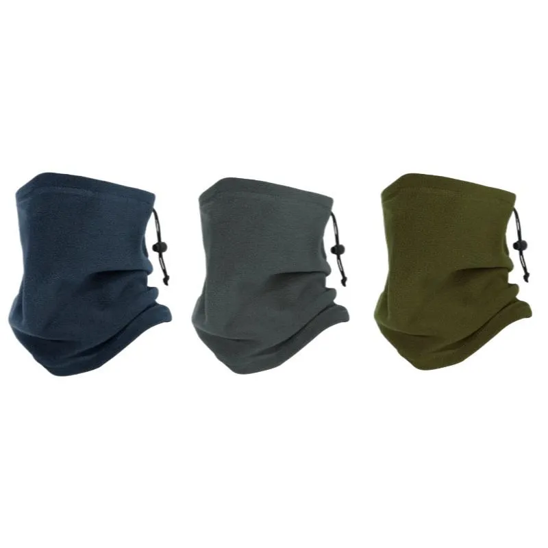 3Pcs Neck Face Gaiter Multifunctional Head Neck Wear,Blue Gray, Green