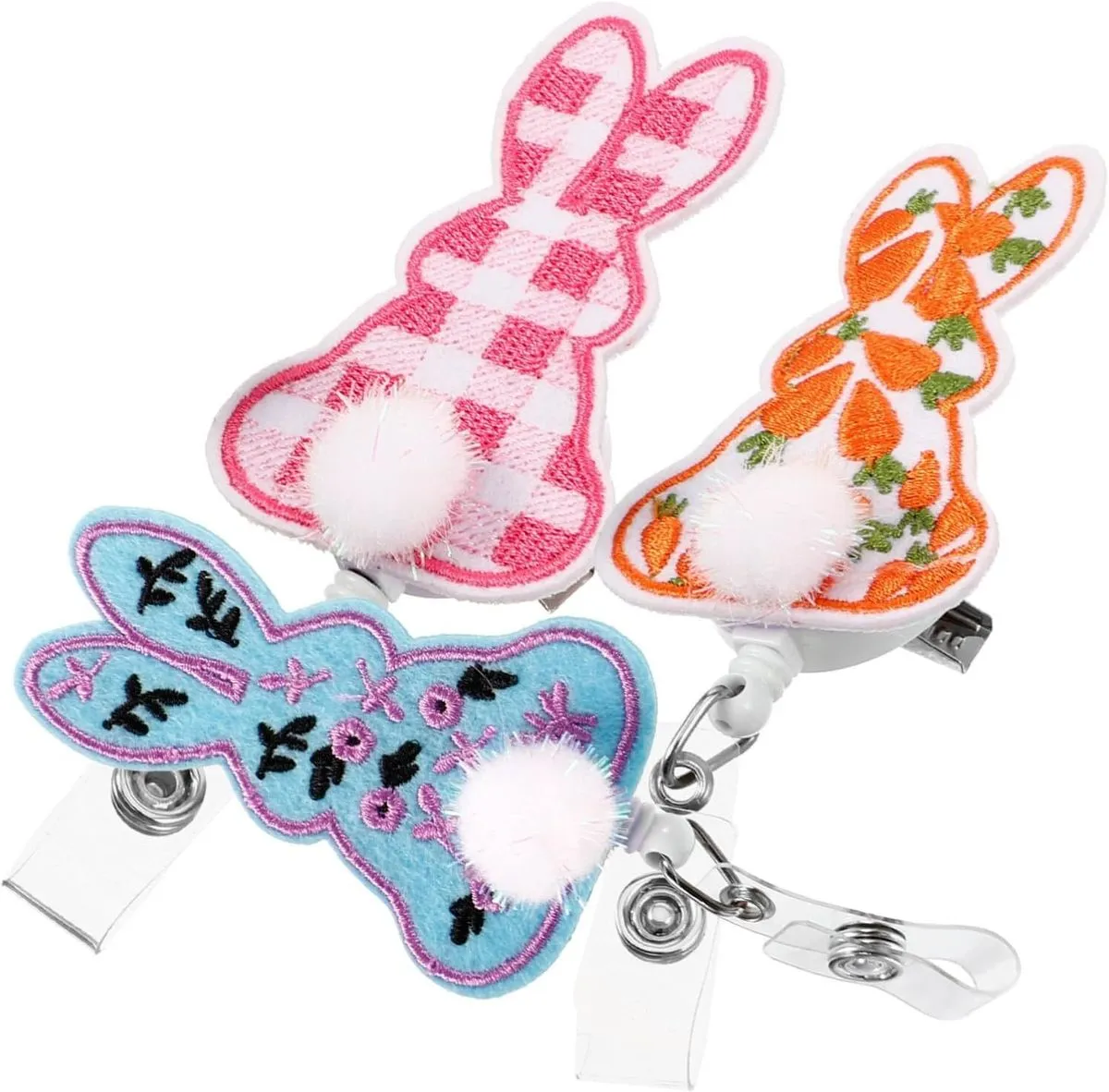 Easter Bunny Retractable Badge Holders Telescopic ID Clip