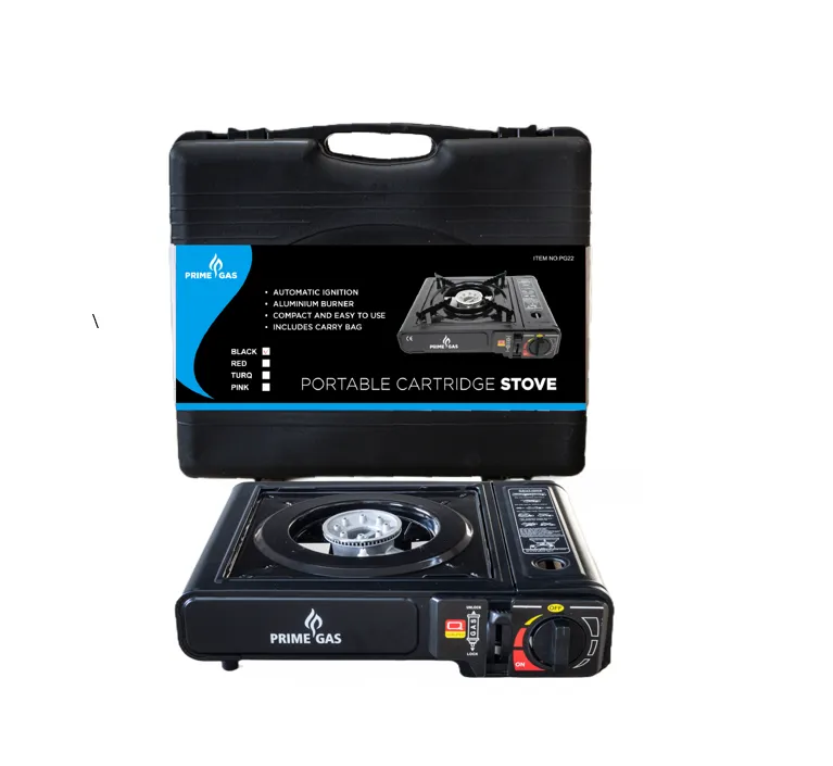 Prime Gas Single Burner Canister Camping Gas Stove with Travel Case - Black