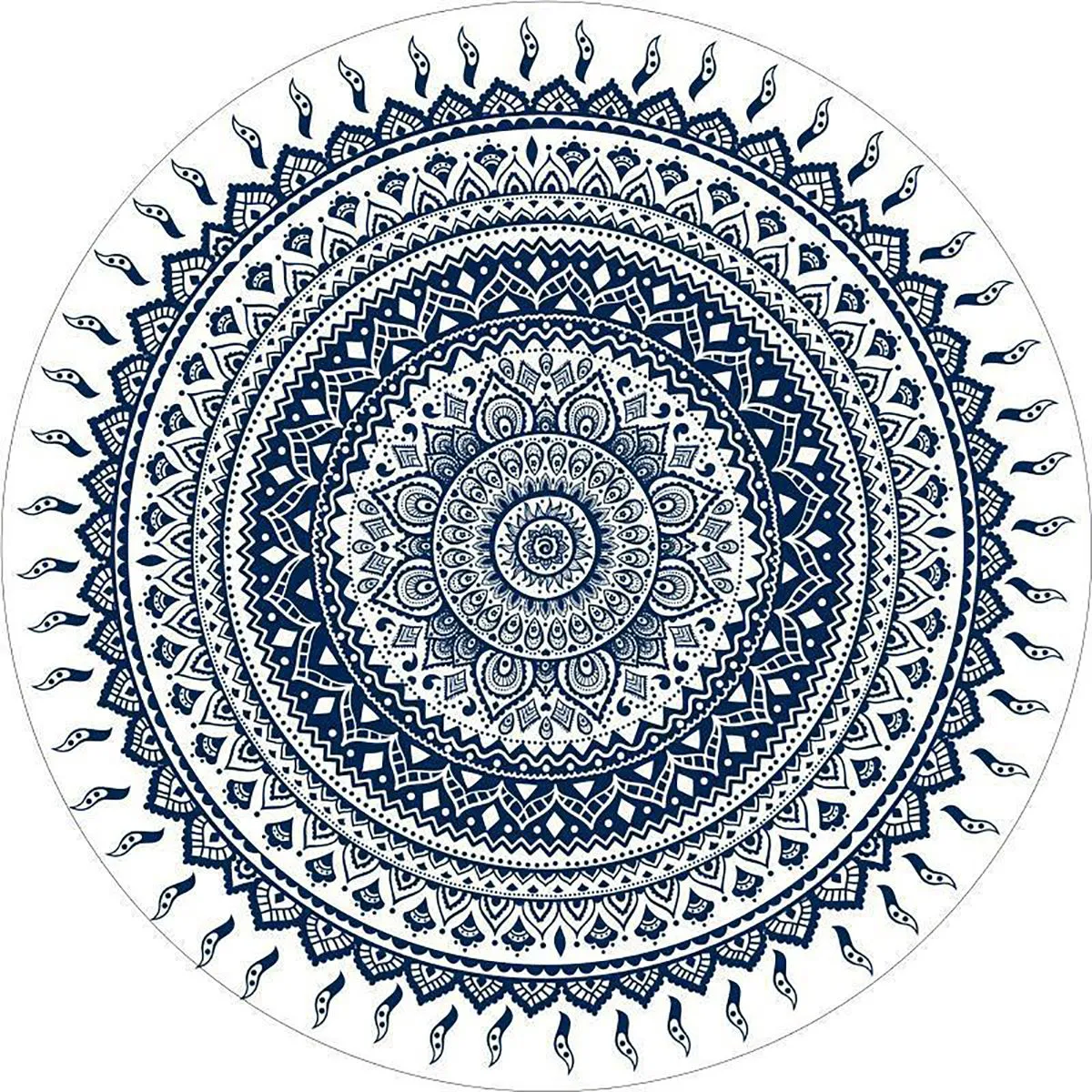 Round Carpet Area Round Rug Kasbah Moroccan Rug Homeware Decor Carpet-90CM - Blue