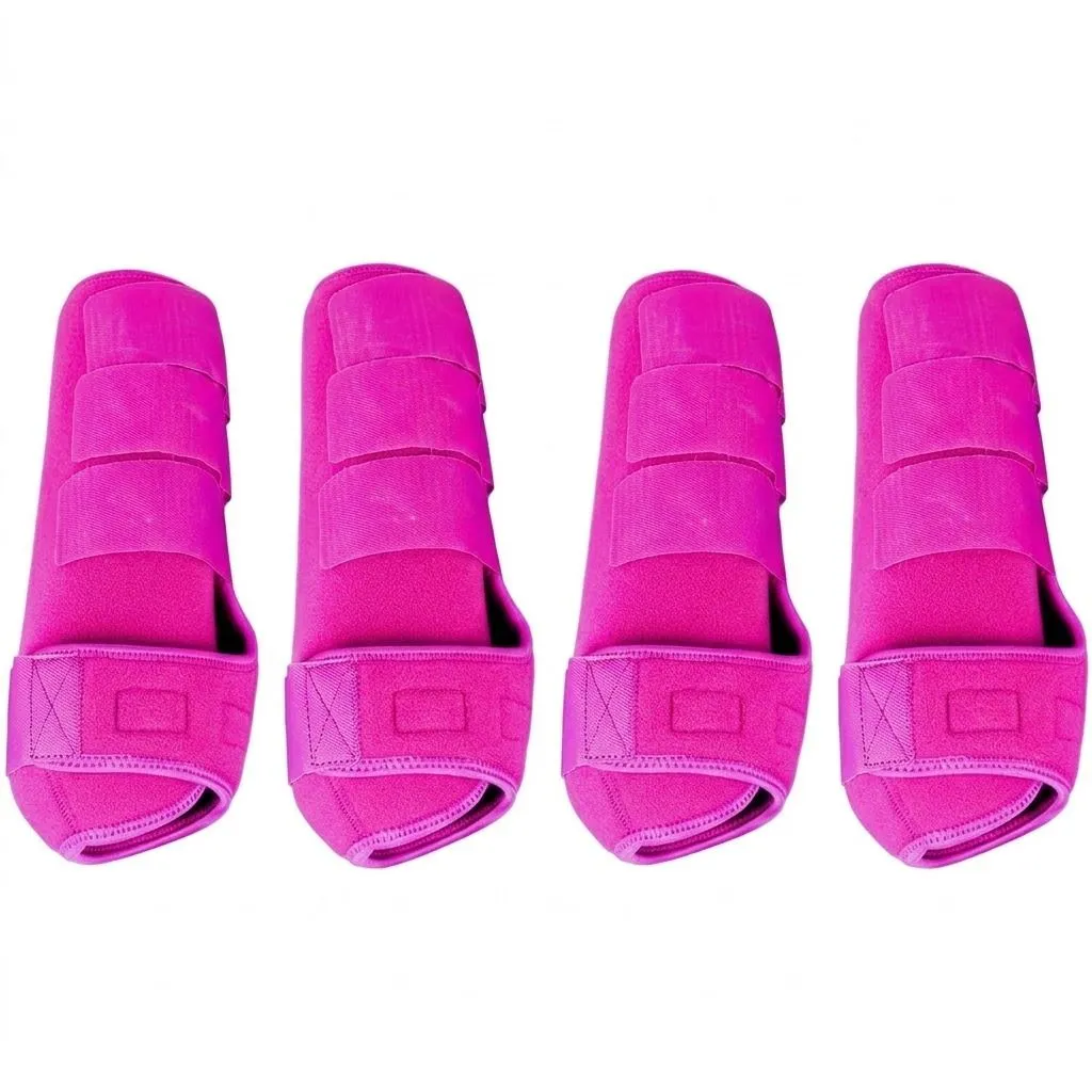 Horse Leg Guard Boots Neoprene Rose Pink 4 Pack M