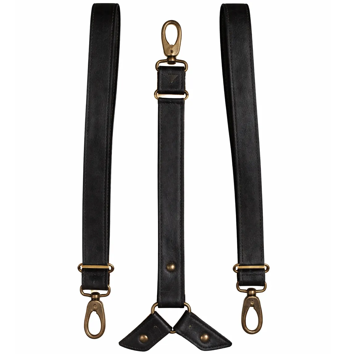 Children's Quality Bossvine Leather Suspenders - 4-8 Years Old - Black