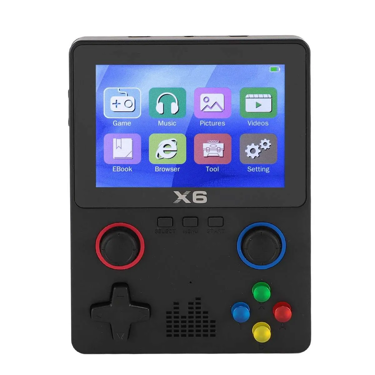 Handheld Retro Game Console Built-in 32GB Classic Retro Games X6 - Black