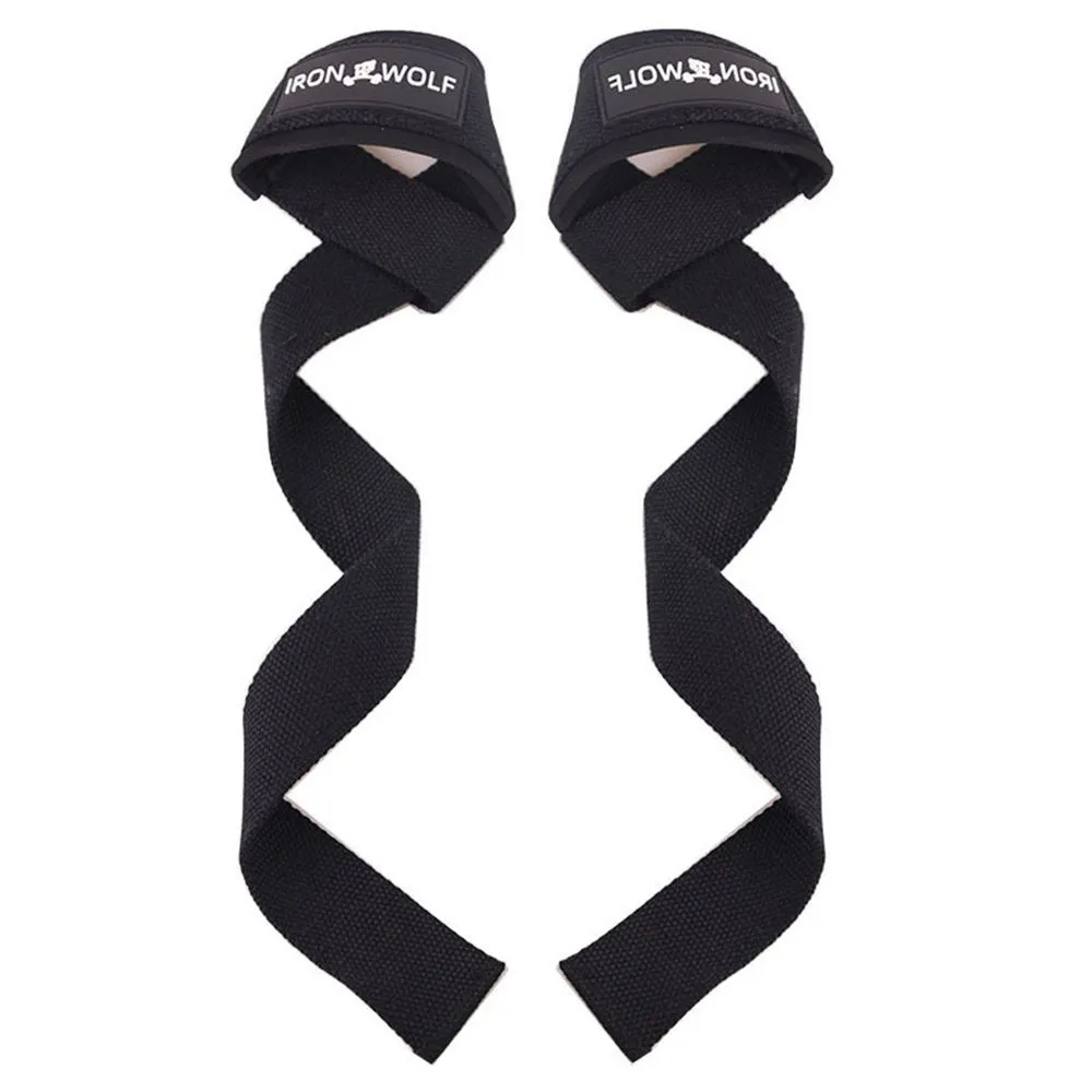 Set of 2 Wrist Fitness Straps, For Strength Training, Dumbbells - Black