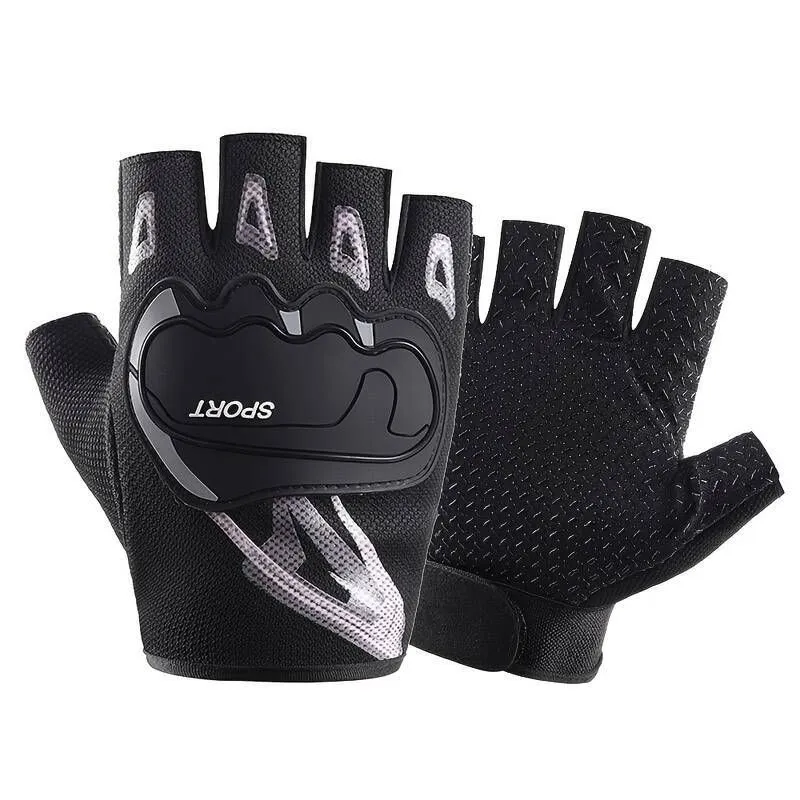 Men's Multifunctional Non-Slip Hiking Fitness Half-Finger Outdoor - 1 Pair - Gray