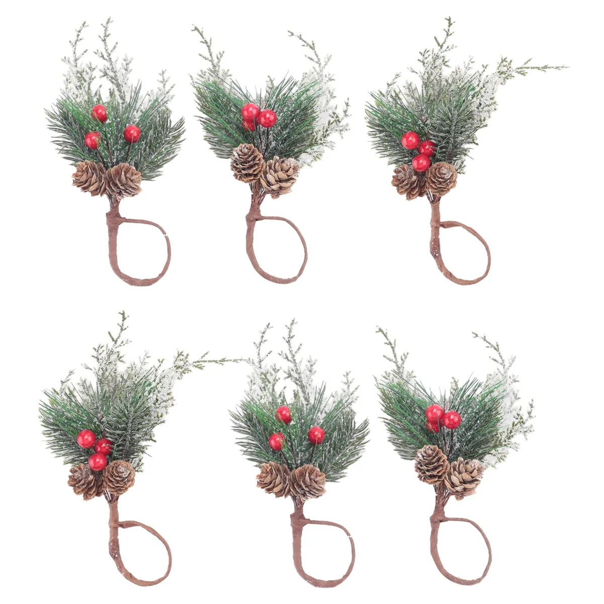 Christmas Napkin Rings Set Of 6, Napkin Holder Rings
