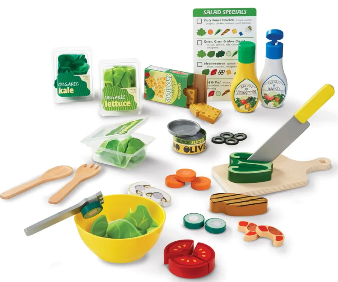 Melissa & Doug Slice & Toss Salad Set (52 Piece Wooden & Felt Play Set)
