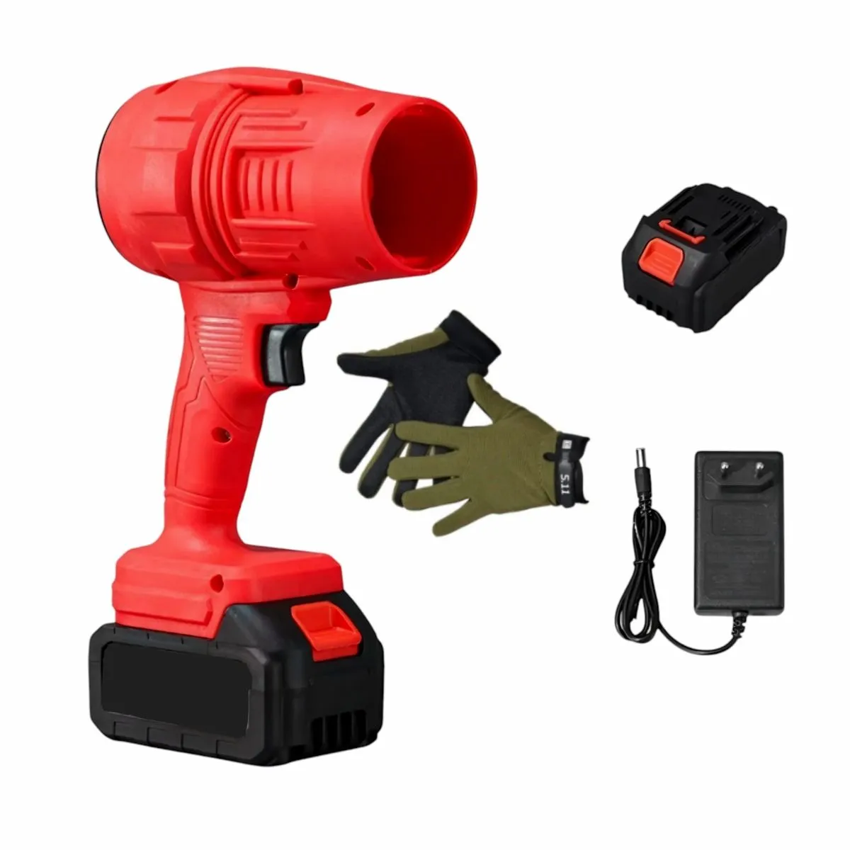 Cordless Jet Air Blower With Charger, Work Gloves & Rechargeable Battery
