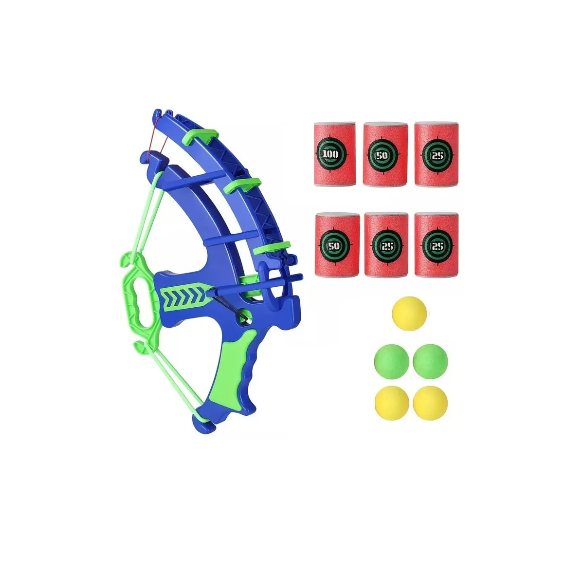 Boss Fun & Safe 12 Piece Target Practice Archery Bow & Foam Ball Set - Blue