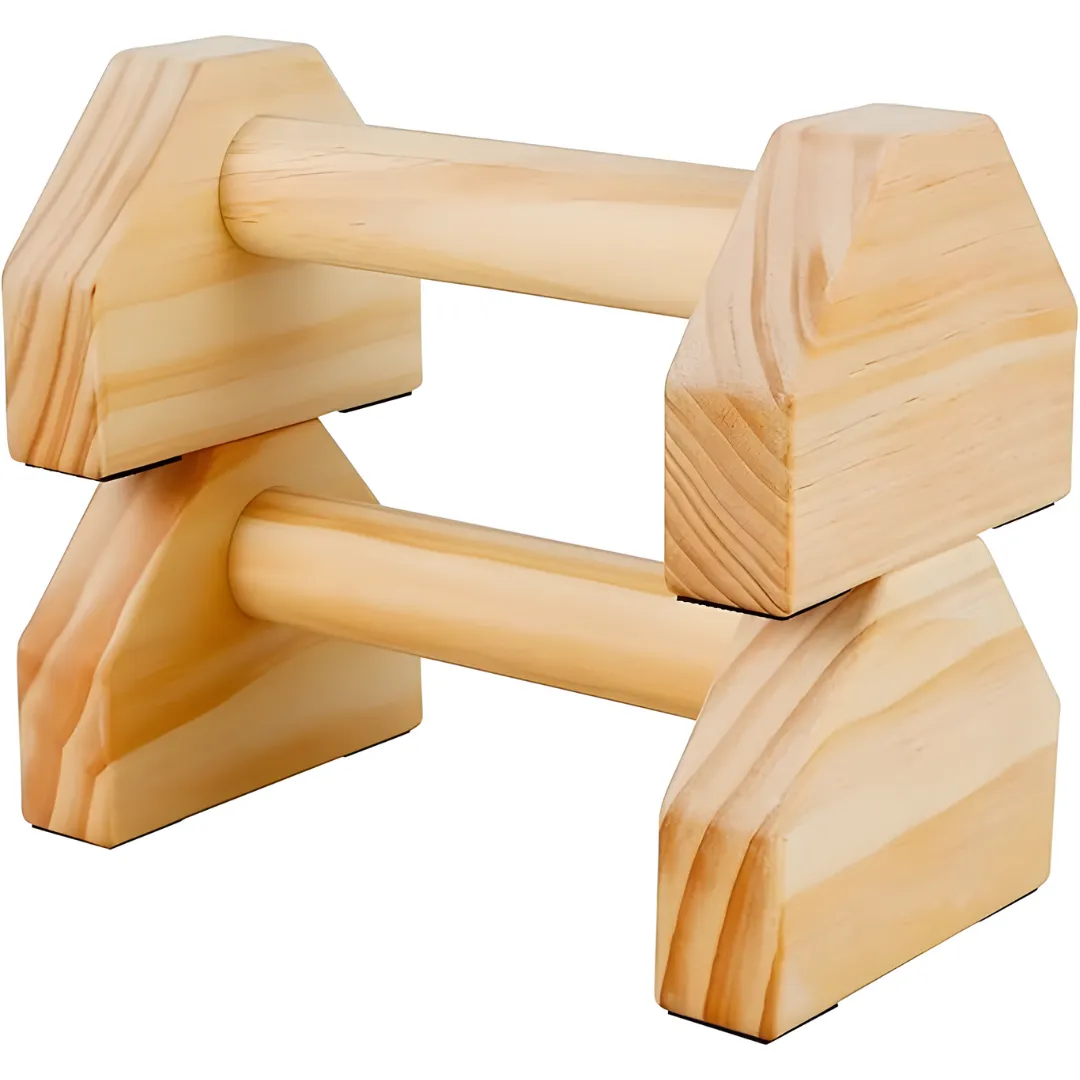 Arfast - Solid Wood Push-Up Bars with Non-Slip Bases and Handles (1Pair)