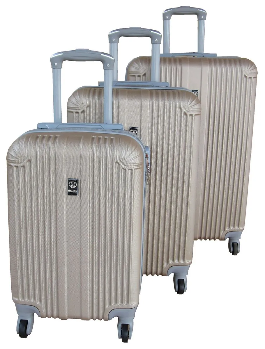 3 Piece Mooistar 27 inch Travel Luggage Suitcase Bag Set - Gold