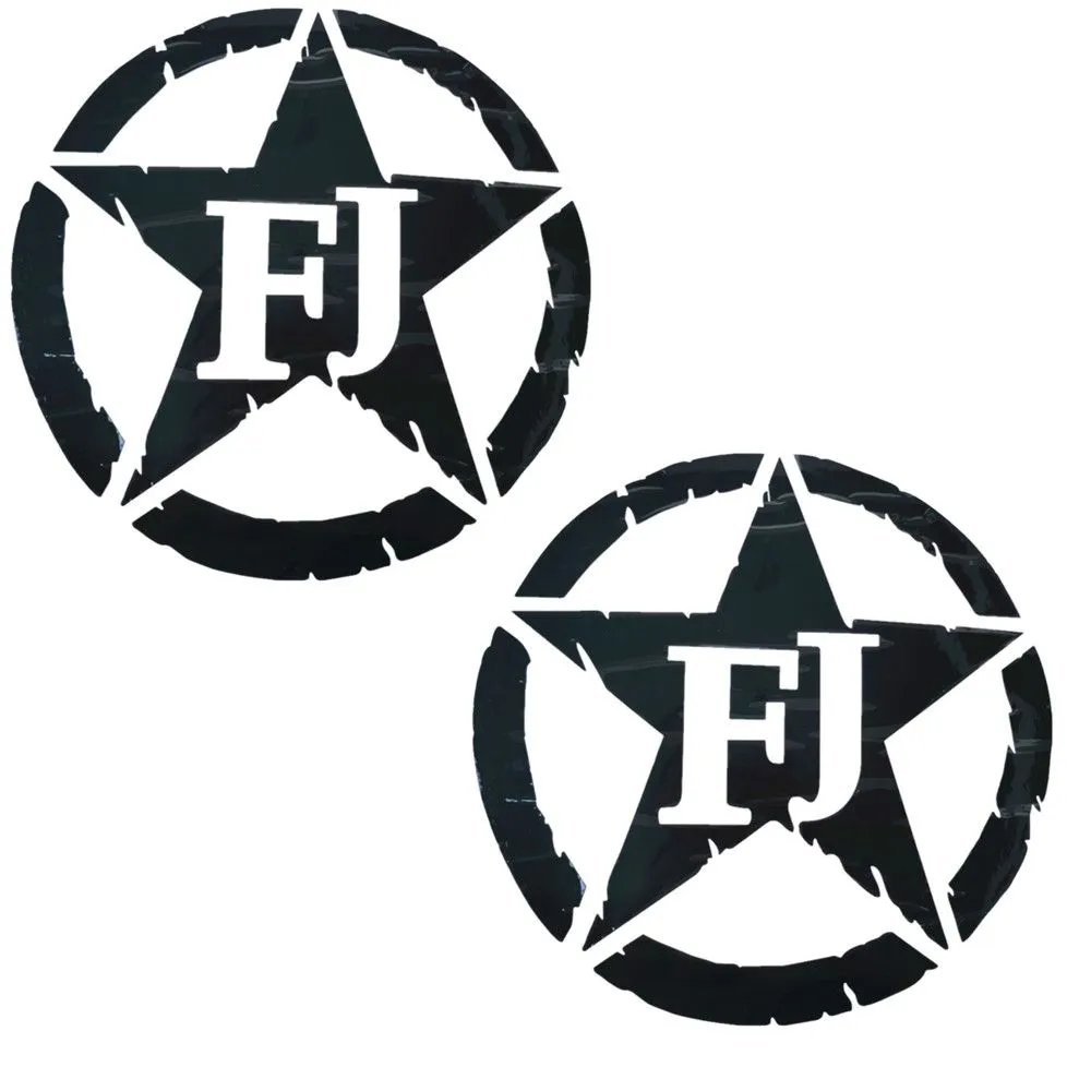 2 Decal Stickers Vinyl For SUV Bakkies Jeep FJ Cruiser - Star Circle- 32cm - FJ