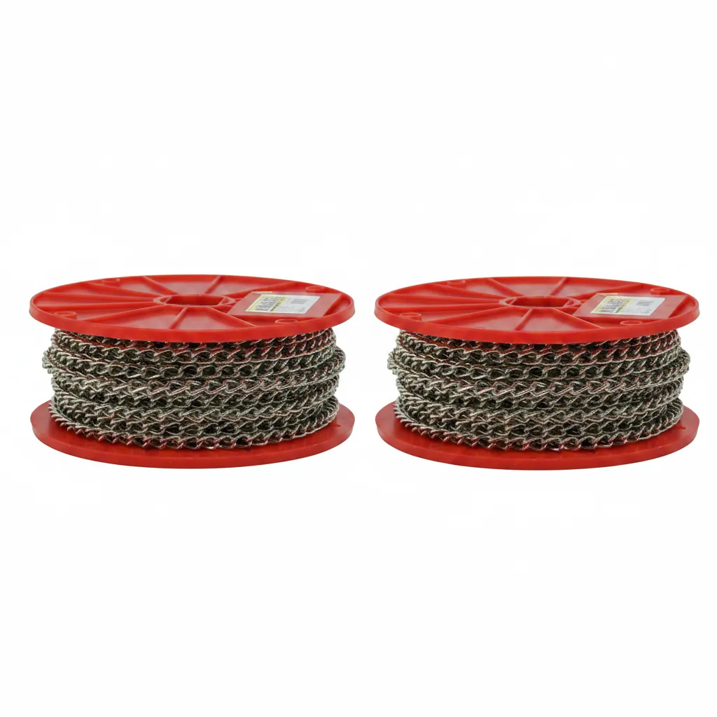 Krafft Nickel-Plated Twist Link Chain 1.2mm x 30m for Crafting & - 2 Pack