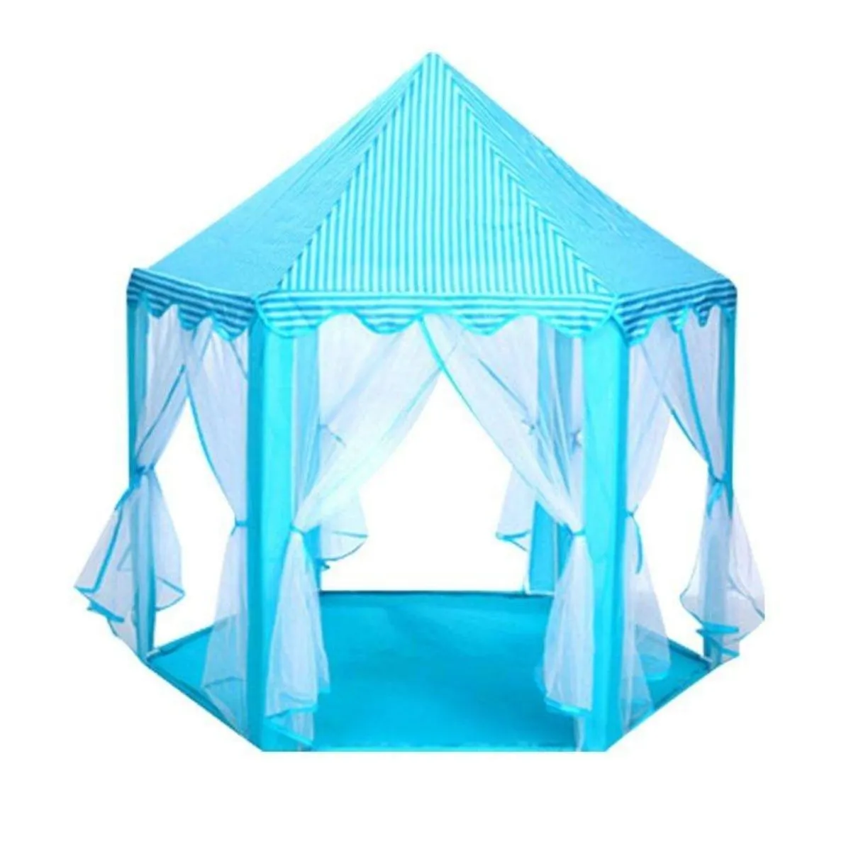 Kids Castle, Girls Play Tent, Princess Tent, Girls Large Hexagon Playhouse - Blue