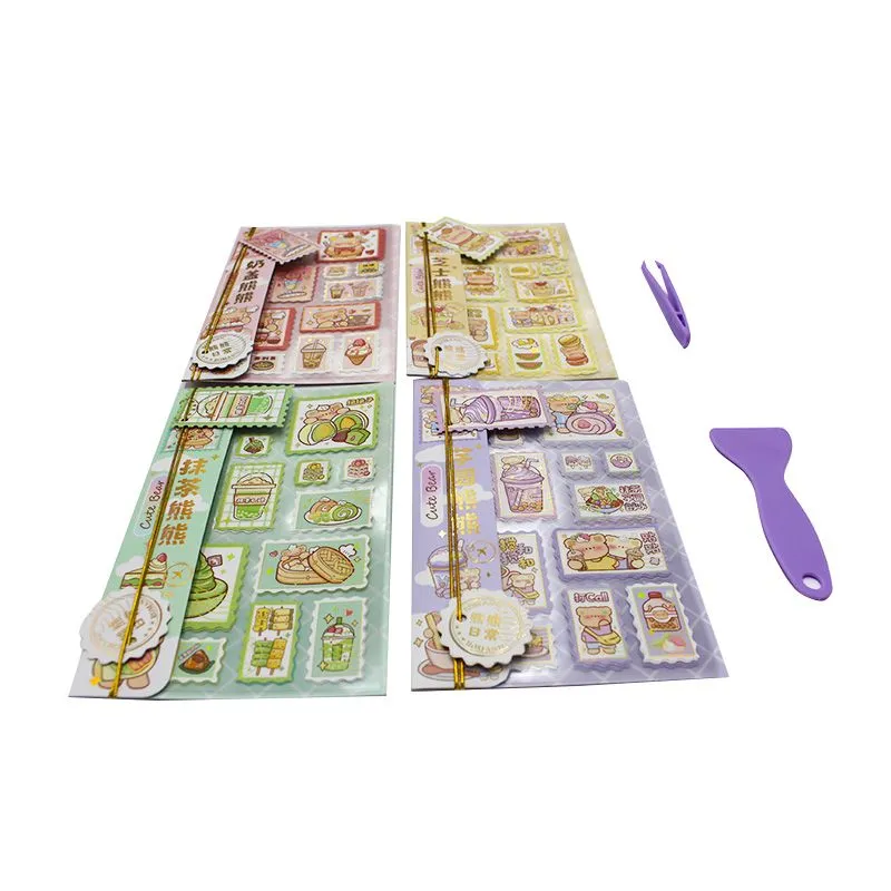 Postage Stamps Stickers Pack 16 Sheets About 240 Pcs Decorative -2328D