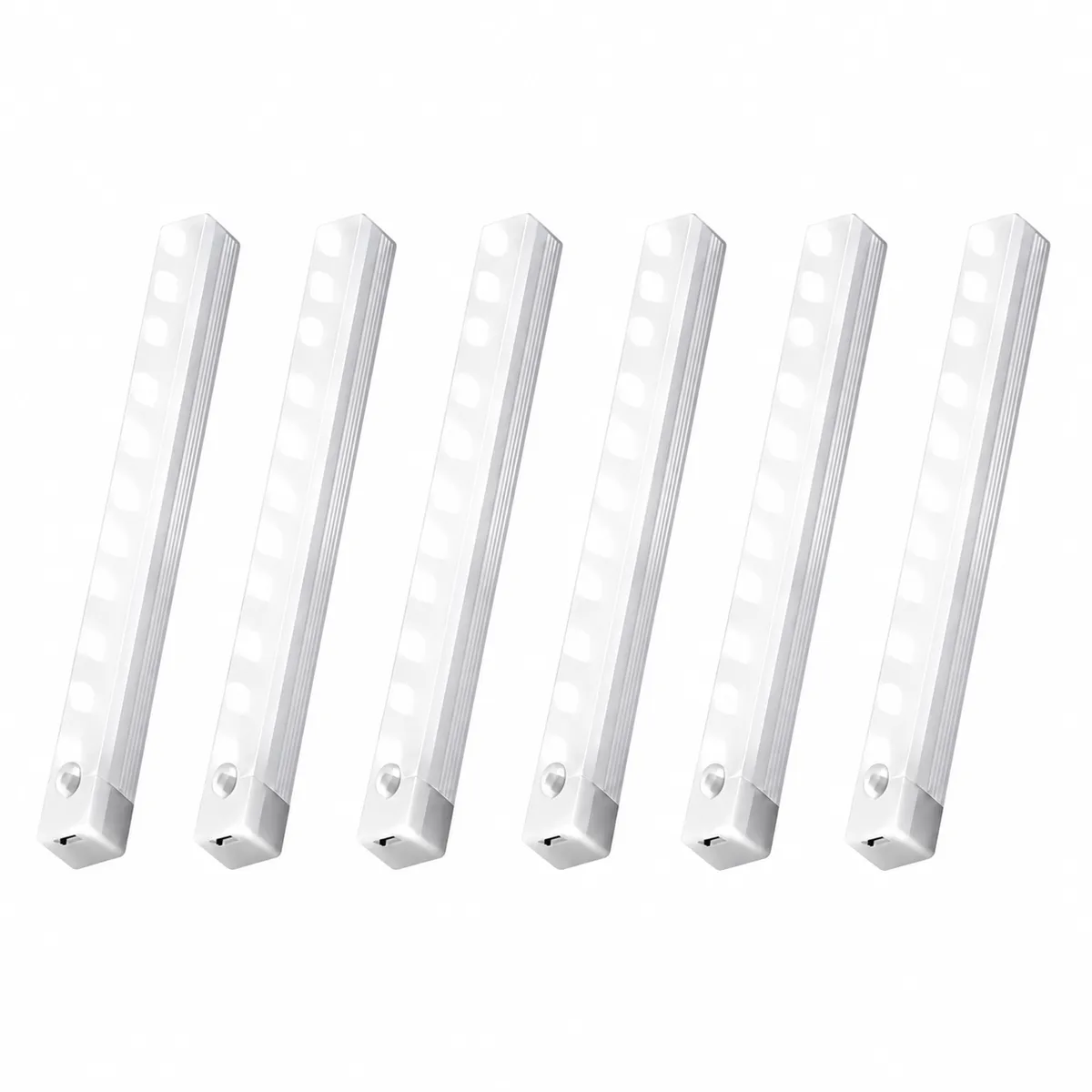 6 Pack 50cm Warm White Motion Sensor LED Light Bar with Type-C Charging