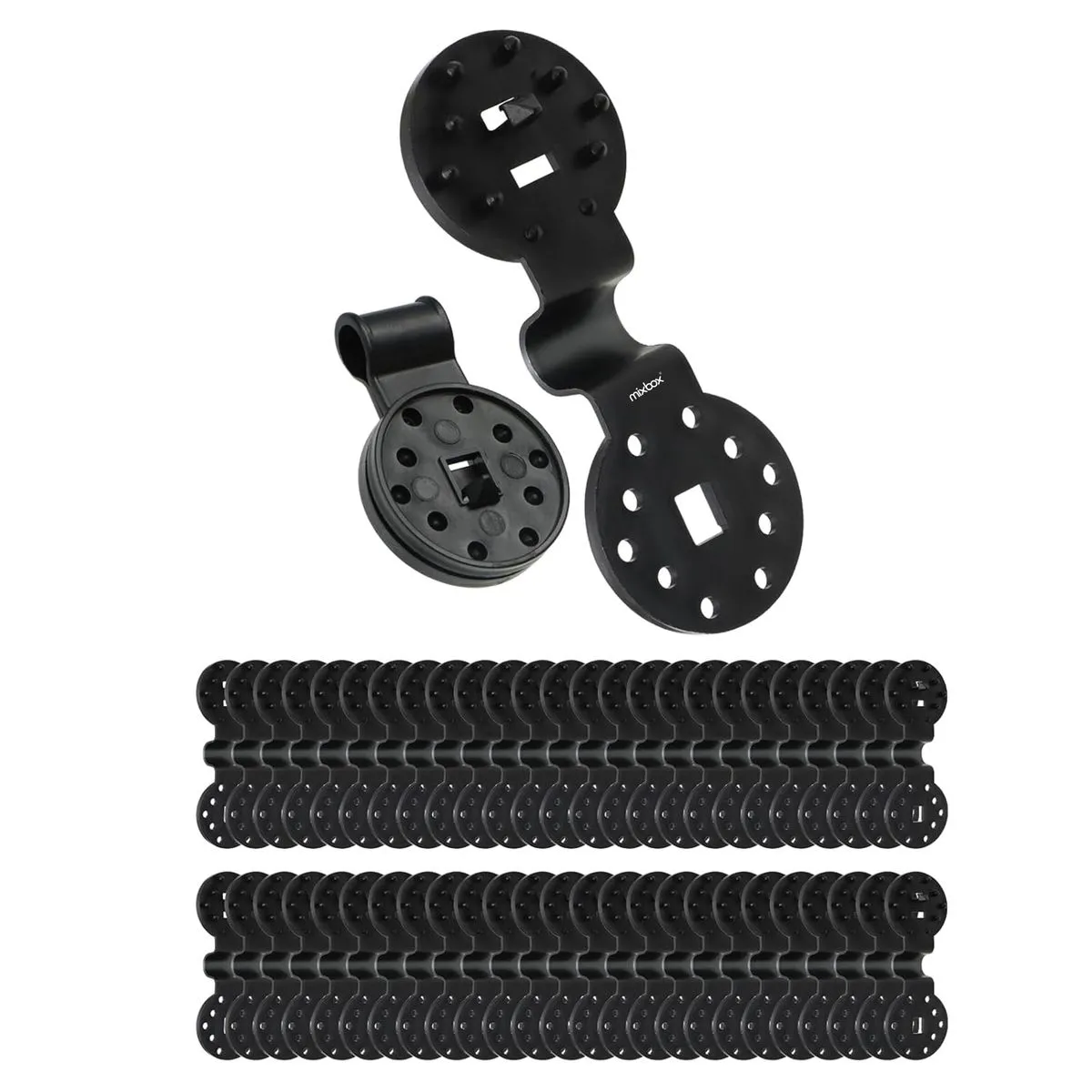 Mix Box 100 PCs 11 cm Sunshade Net Plastic Fixing Clips Kit - Black