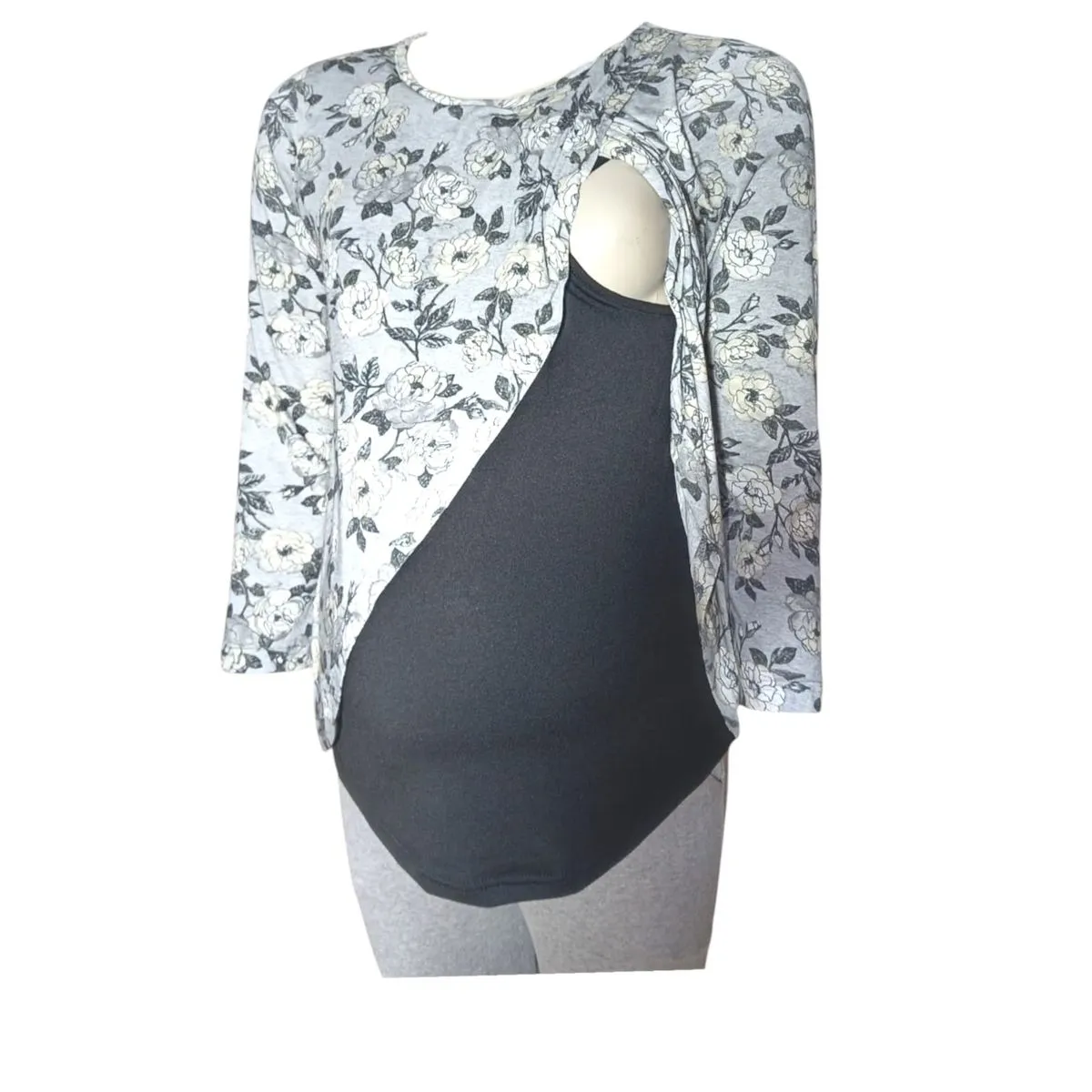 Absolute Maternity Nursing Tulip To Grey Print
