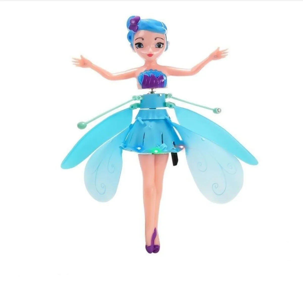 Aerocraft Flying Doll For Kids, Colourful Flying Fairy Doll - Blue
