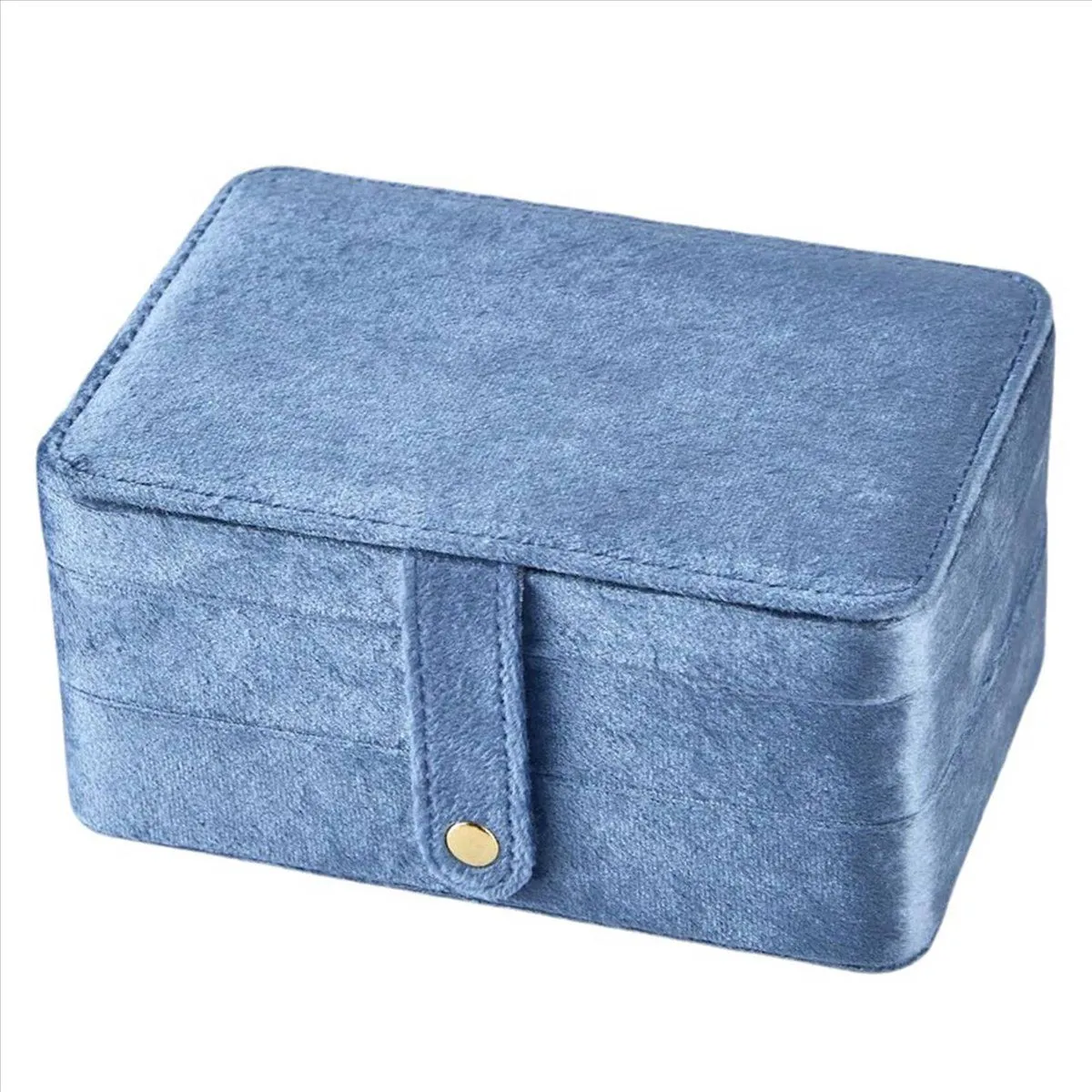 Women'S Velvet Small Jewelry Box Double-Layer Portable Travel Jewelry Box W