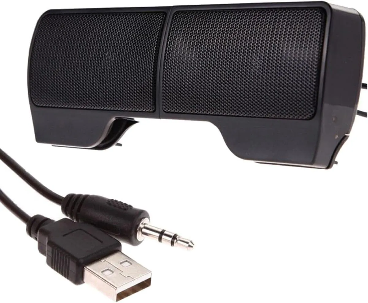 Clip-on Computer Speaker, Compact USB Powered Audio Device for Home