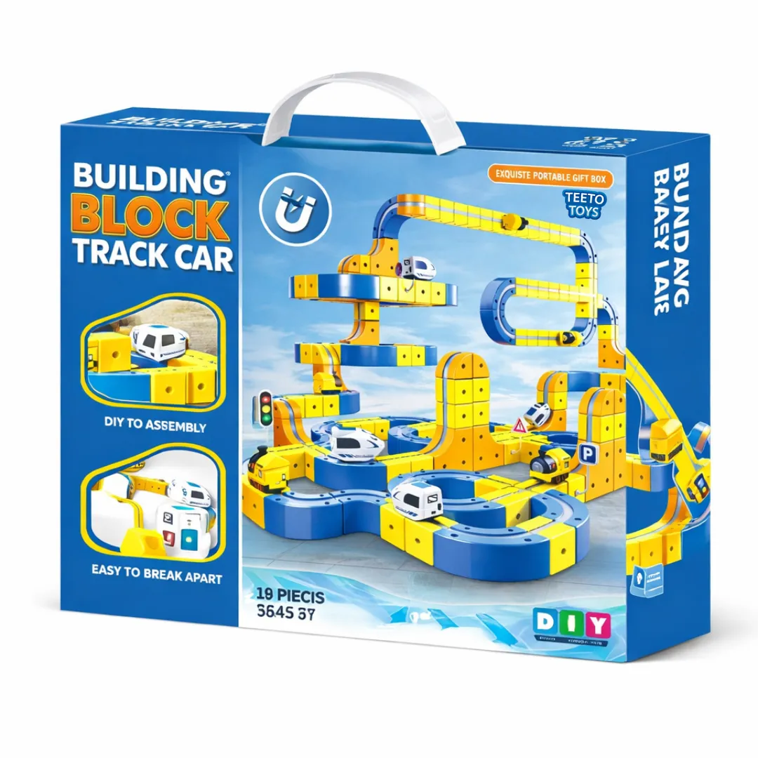 Magnetic Building Block Track Car Set- DIY Anti-Gravity Track Toys for Boys