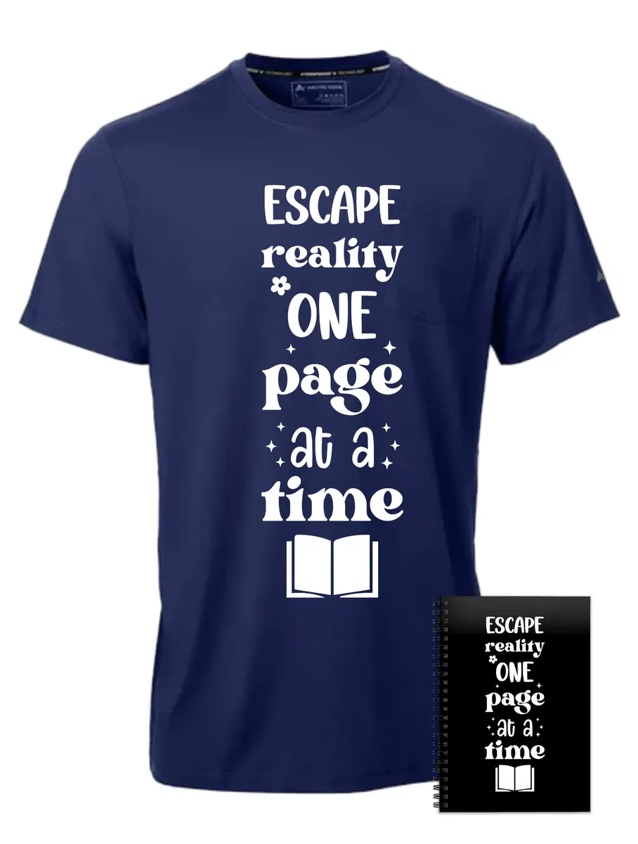 Escaping Reality T-shirt Book Reader Reading Birthday Christmas Gift 402