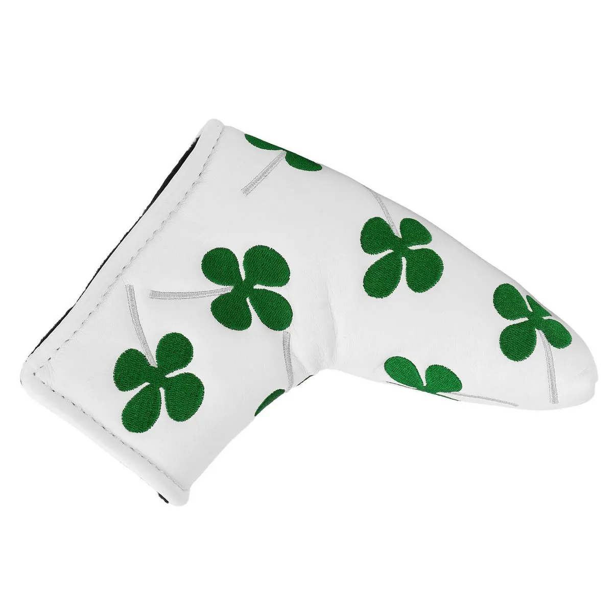 Four Leaf Golf Putter Cover Plush White