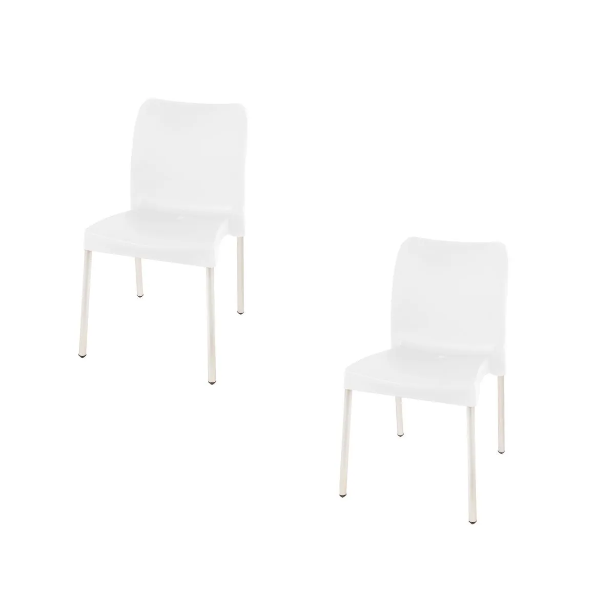 Set of 2 - Heavy Duty Bistro Chair - No Armrests - Ice White