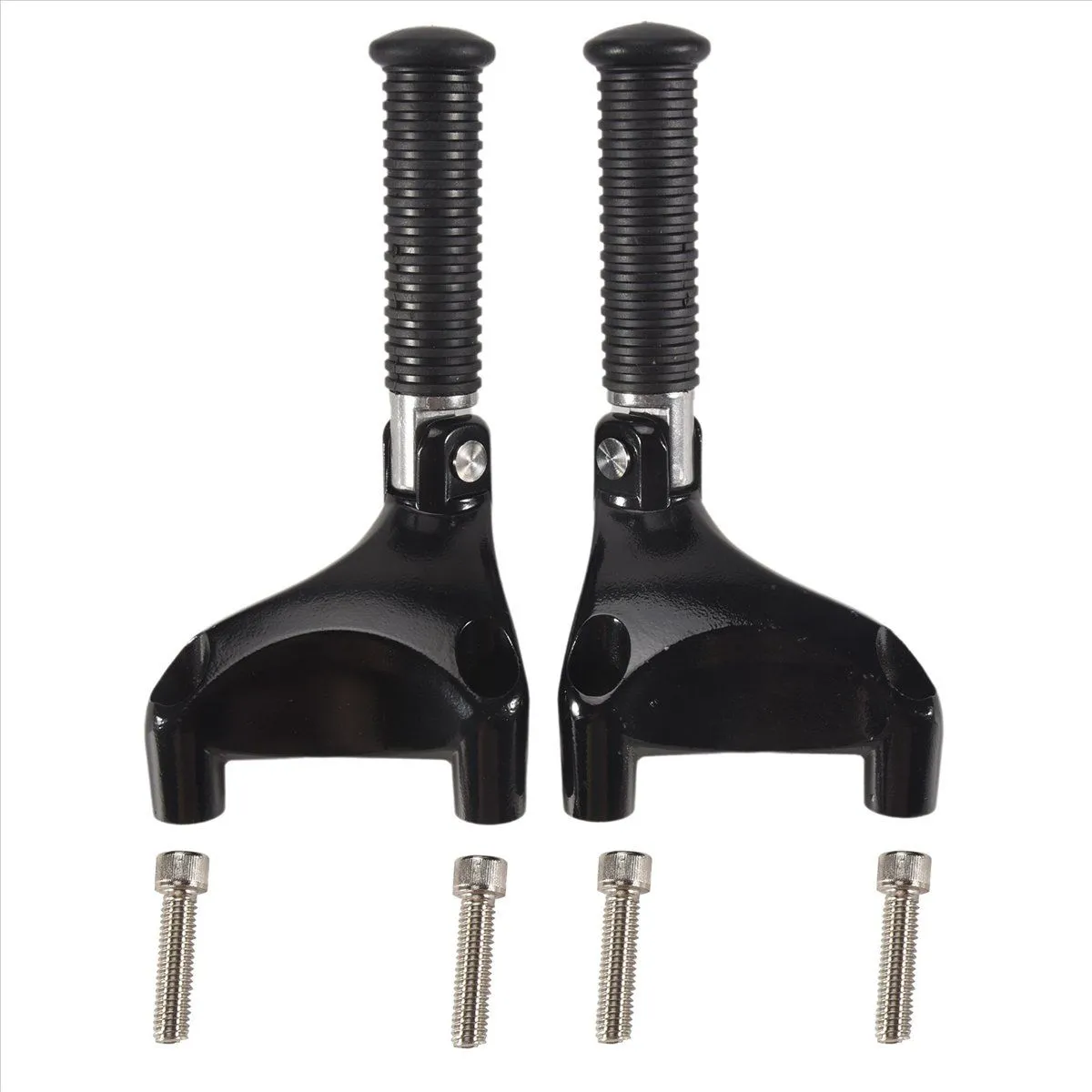 Motorcycle Black Passenger Rear Foot Pegs Compatible with Universal