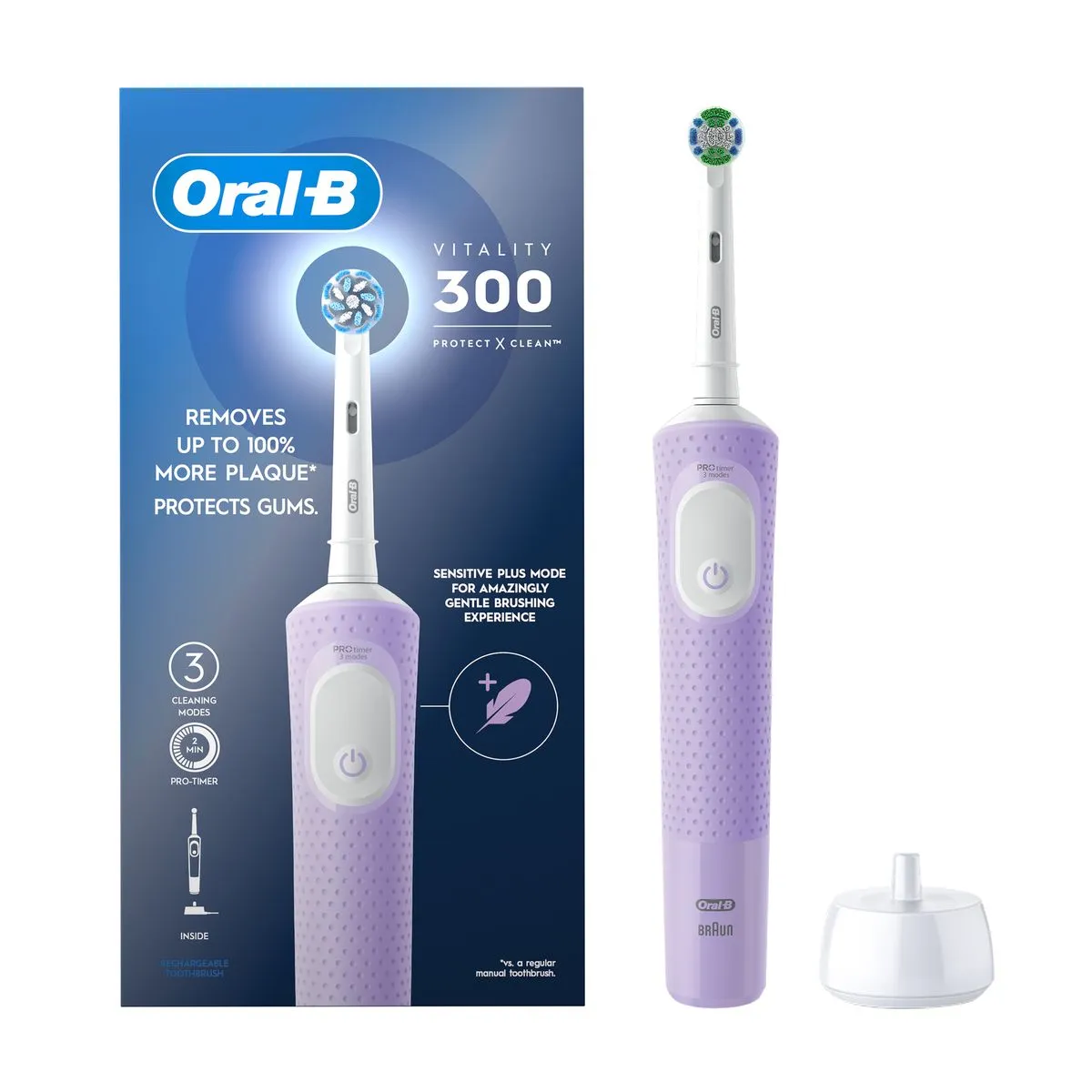 Oral-B Vitality 300 D103 Rechargeable Electric Toothbrush - Satin Purple