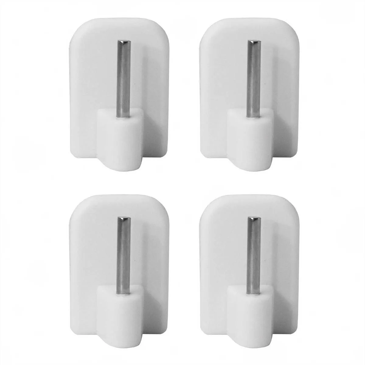 10Pieces White Self Stick Hooks, No Drill Adhesive Hooks for Kitchen